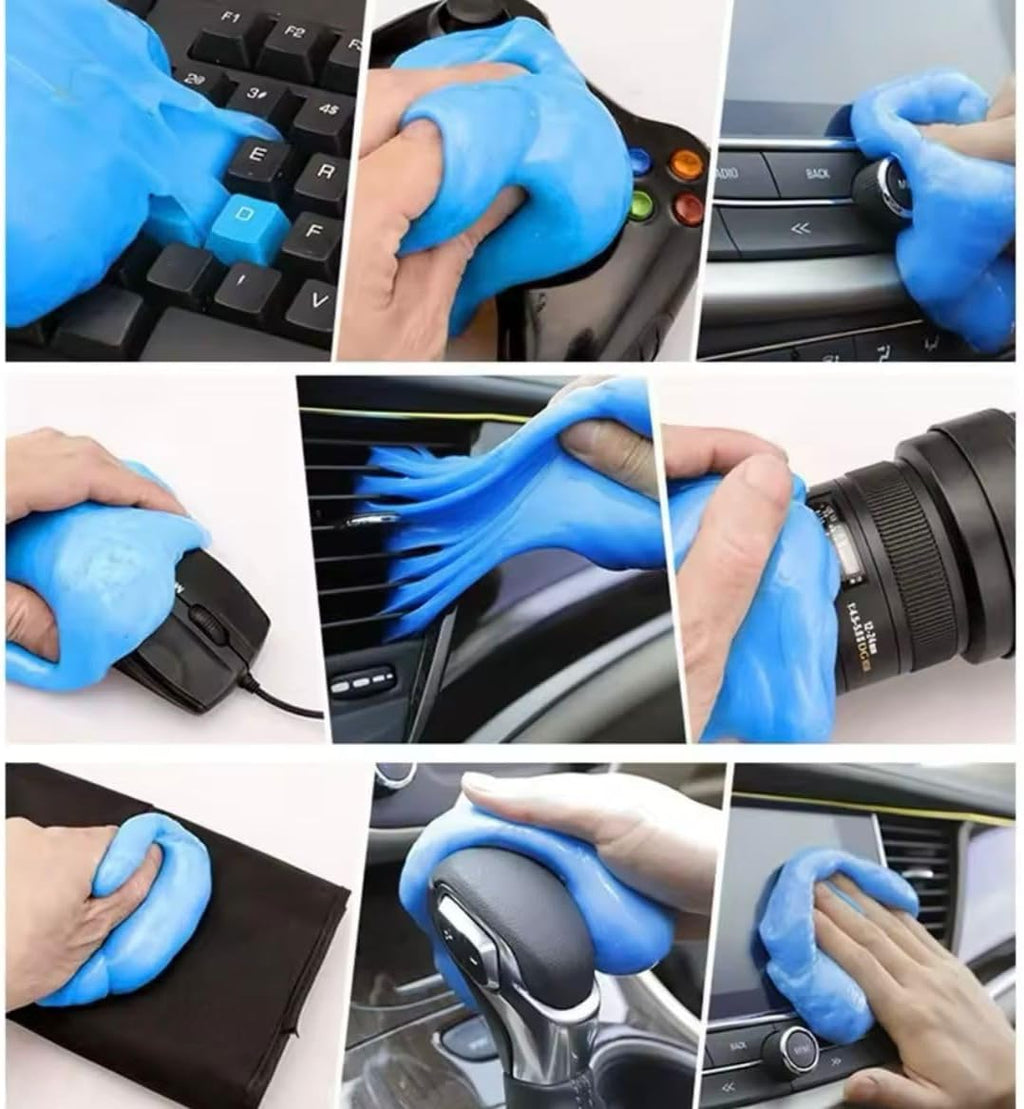 Car Cleaning Gel Universal Detailing Gel Automotive Dust Car Crevice Cleaner Slime Auto Air Vent Interior Detail Removal for Car Putty Cleaning Keyboard Cleaner Car Accessories Blue