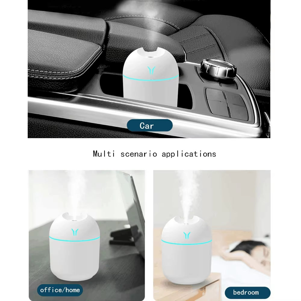 250ML Car Humidifier Mini Aromatherapy Humidifiers Diffusers Home Light USB Essential Oil Diffuser Car Purifier Air Humidifier