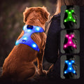 LED Dog Harness, Lighted up USB Rechargeable Pet Harness, Illuminated Reflective Glowing Dog Vest Adjustable Soft Padded No-Pull Suit for Small, Medium, Large Dogs (Blue, S)