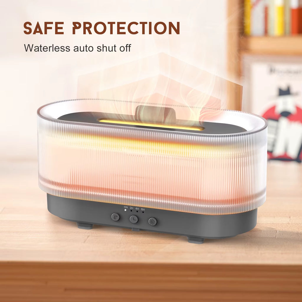 Air Humidifier Flame Essential Oils Humidifiers Home Aroma Humidifier Automatic Fragrance Diffuser with LED Light