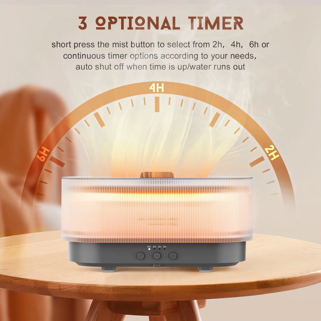 Air Humidifier Flame Essential Oils Humidifiers Home Aroma Humidifier Automatic Fragrance Diffuser with LED Light